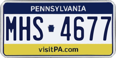 PA license plate MHS4677