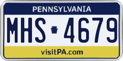 PA license plate MHS4679