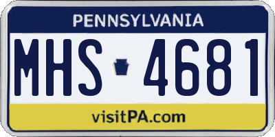 PA license plate MHS4681