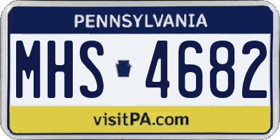 PA license plate MHS4682