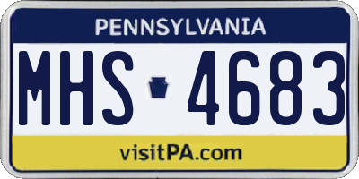 PA license plate MHS4683