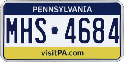 PA license plate MHS4684