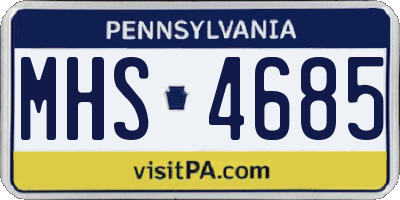 PA license plate MHS4685