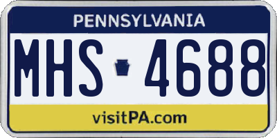 PA license plate MHS4688