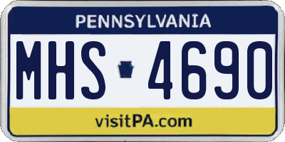 PA license plate MHS4690