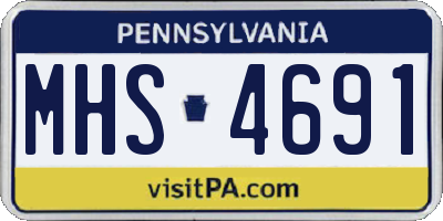 PA license plate MHS4691