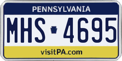 PA license plate MHS4695