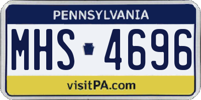 PA license plate MHS4696