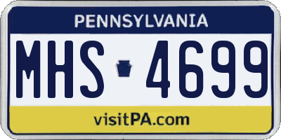 PA license plate MHS4699