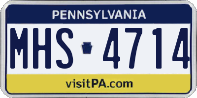 PA license plate MHS4714