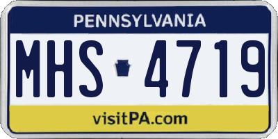 PA license plate MHS4719