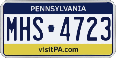 PA license plate MHS4723