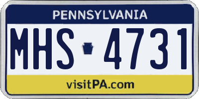 PA license plate MHS4731