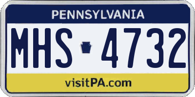 PA license plate MHS4732