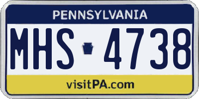PA license plate MHS4738