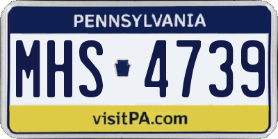 PA license plate MHS4739