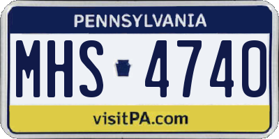 PA license plate MHS4740