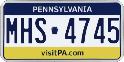 PA license plate MHS4745