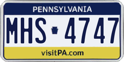 PA license plate MHS4747