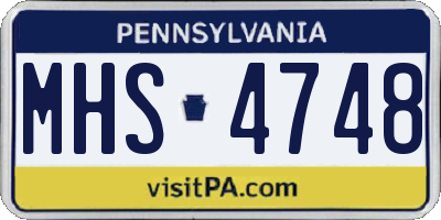 PA license plate MHS4748