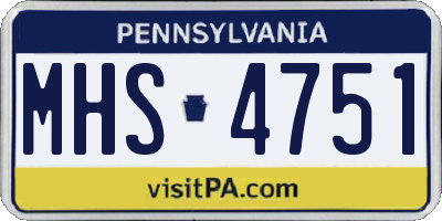 PA license plate MHS4751