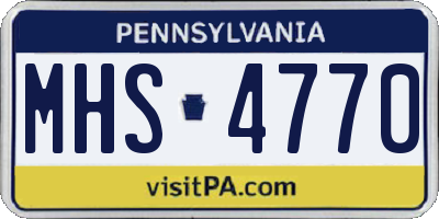 PA license plate MHS4770
