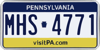 PA license plate MHS4771