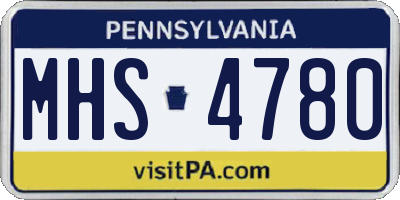 PA license plate MHS4780