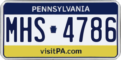 PA license plate MHS4786