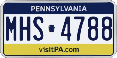 PA license plate MHS4788