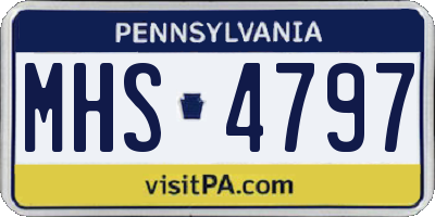 PA license plate MHS4797
