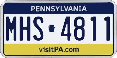 PA license plate MHS4811