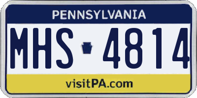 PA license plate MHS4814