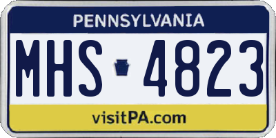 PA license plate MHS4823