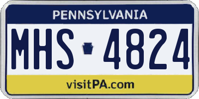 PA license plate MHS4824