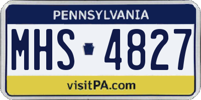 PA license plate MHS4827