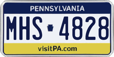 PA license plate MHS4828