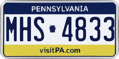 PA license plate MHS4833