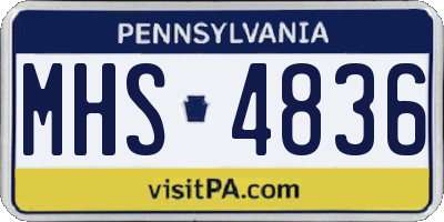 PA license plate MHS4836