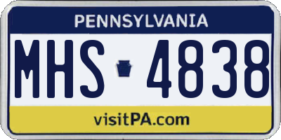 PA license plate MHS4838