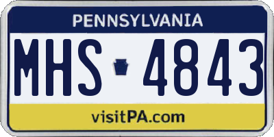 PA license plate MHS4843
