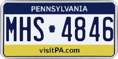 PA license plate MHS4846
