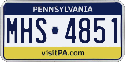 PA license plate MHS4851