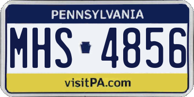 PA license plate MHS4856