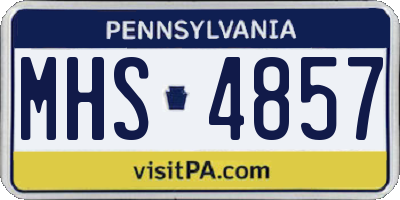 PA license plate MHS4857