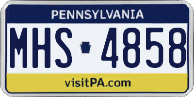 PA license plate MHS4858