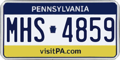 PA license plate MHS4859