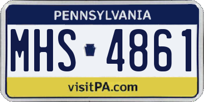 PA license plate MHS4861