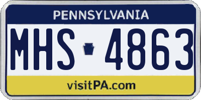 PA license plate MHS4863