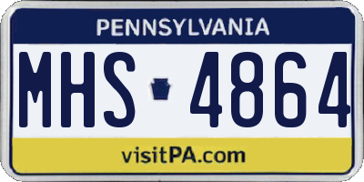 PA license plate MHS4864